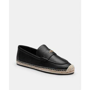 Coach CAP49 Lockup Espadrille Loafer Shoes Women's Size 10 Black Slip On